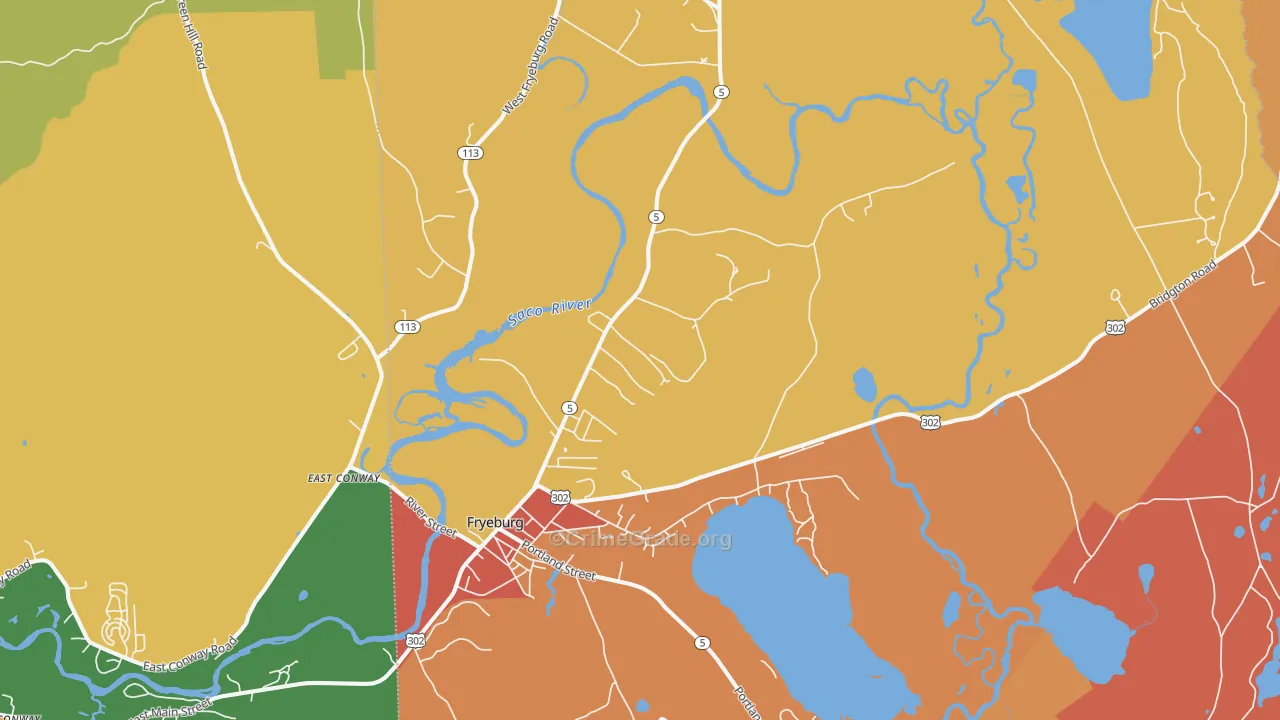 Fryeburg, ME Map of Assault Rates