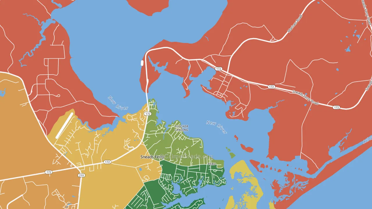 Fulcher Landing, NC Map of Assault Rates