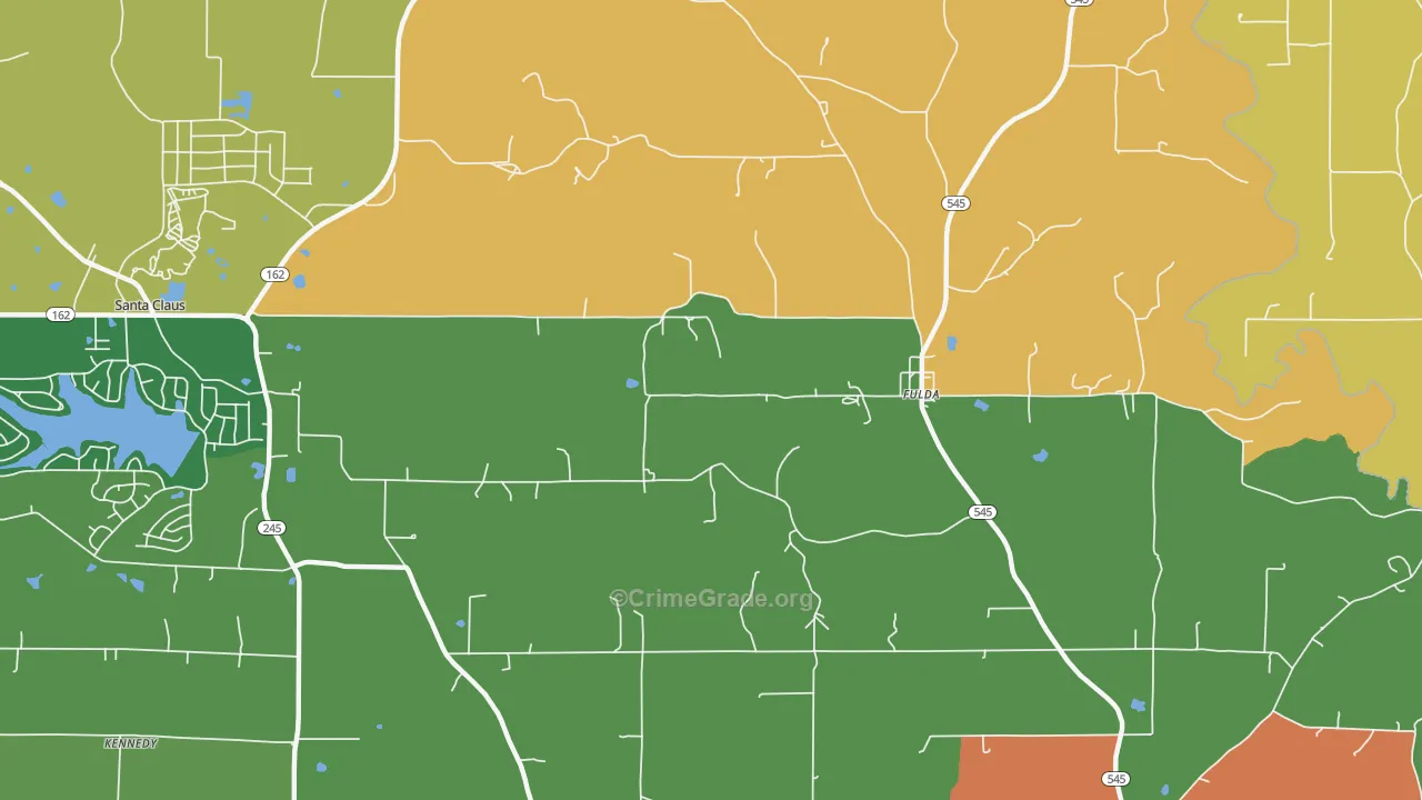 Fulda, IN Map of Assault Rates