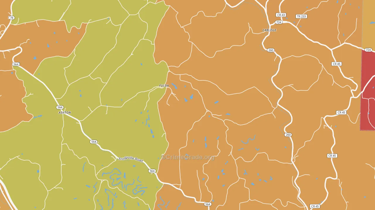 Fulda, OH Map of Assault Rates