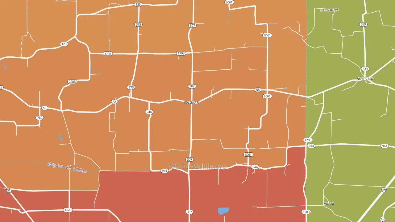 Fulgham, KY Map of Assault Rates
