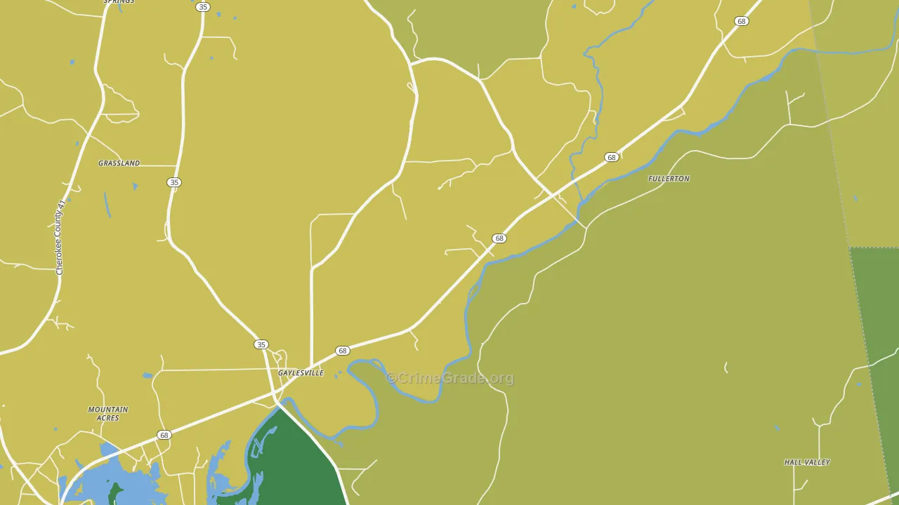 Fullerton, AL Map of Assault Rates