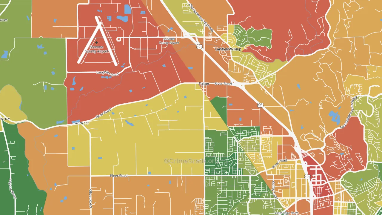 Fulton, CA Map of Assault Rates