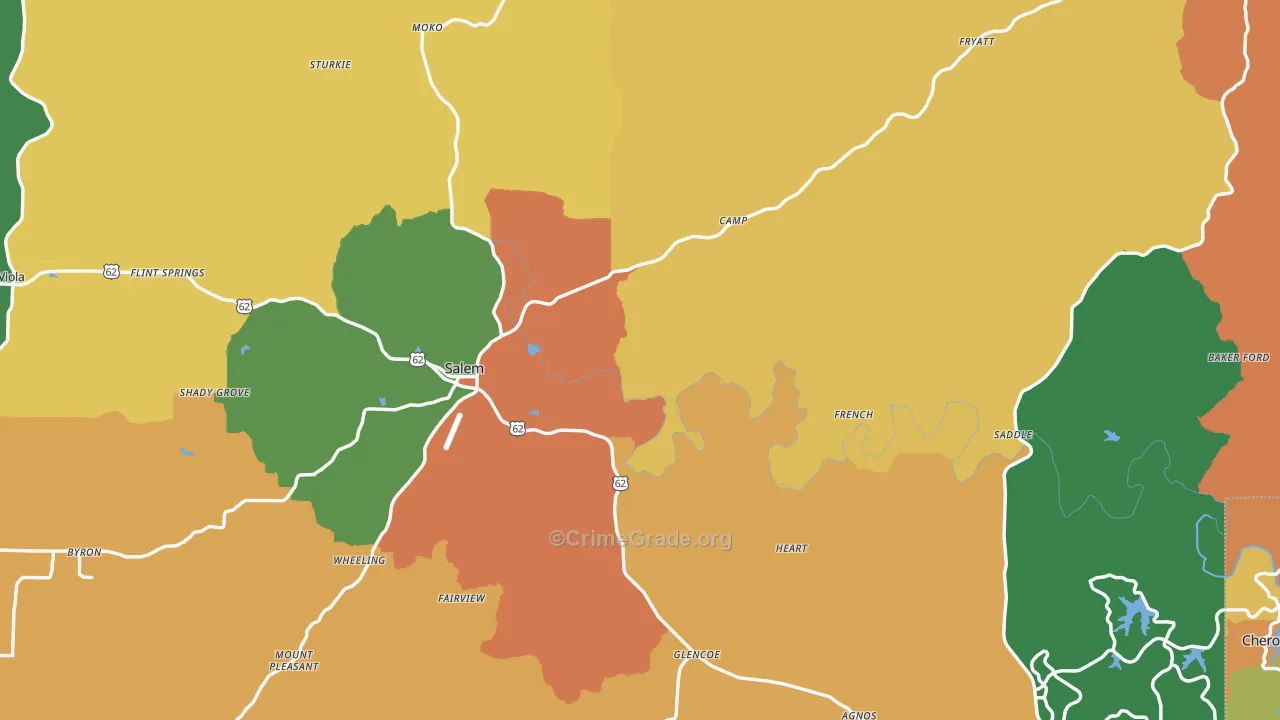 Fulton County, AR Map of Assault Rates