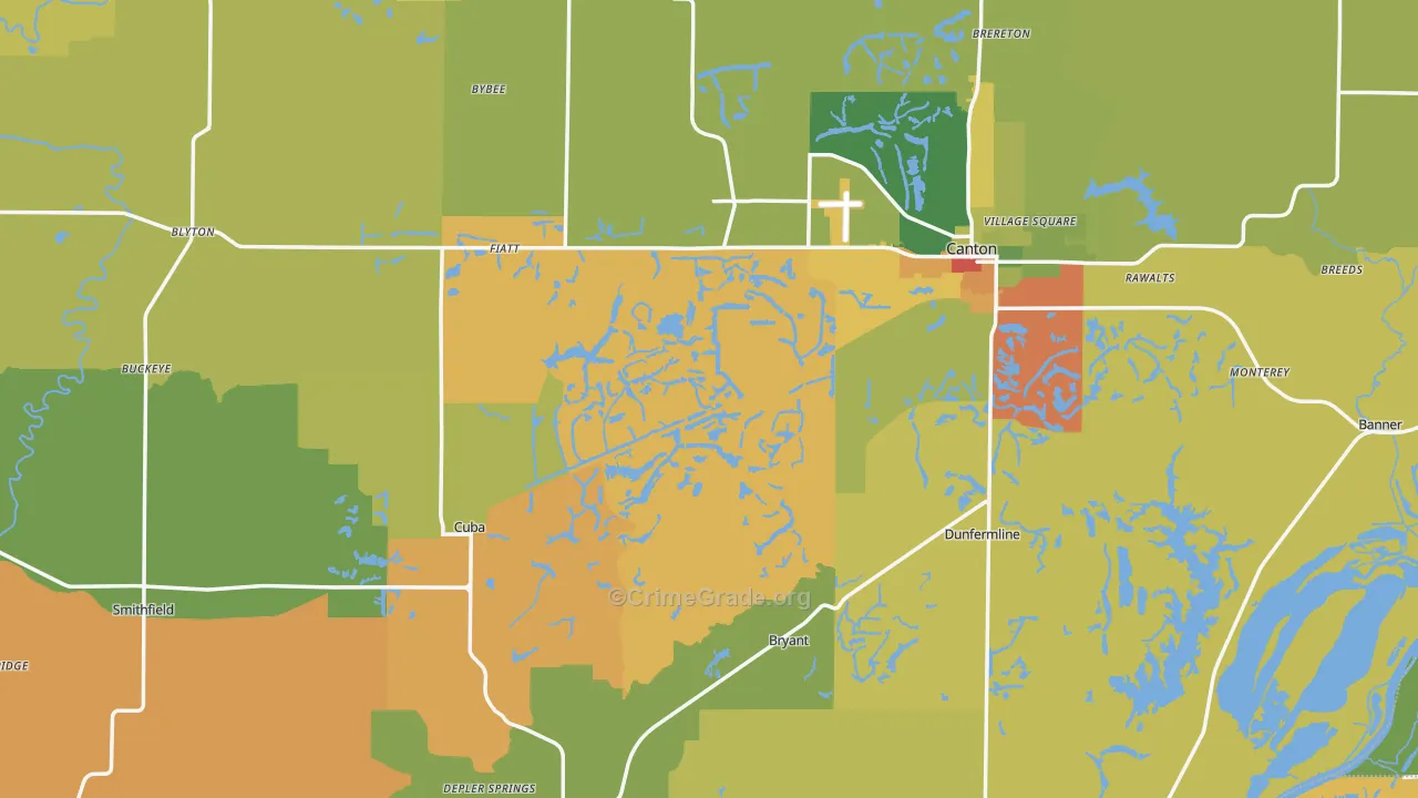 Fulton County, IL Map of Assault Rates