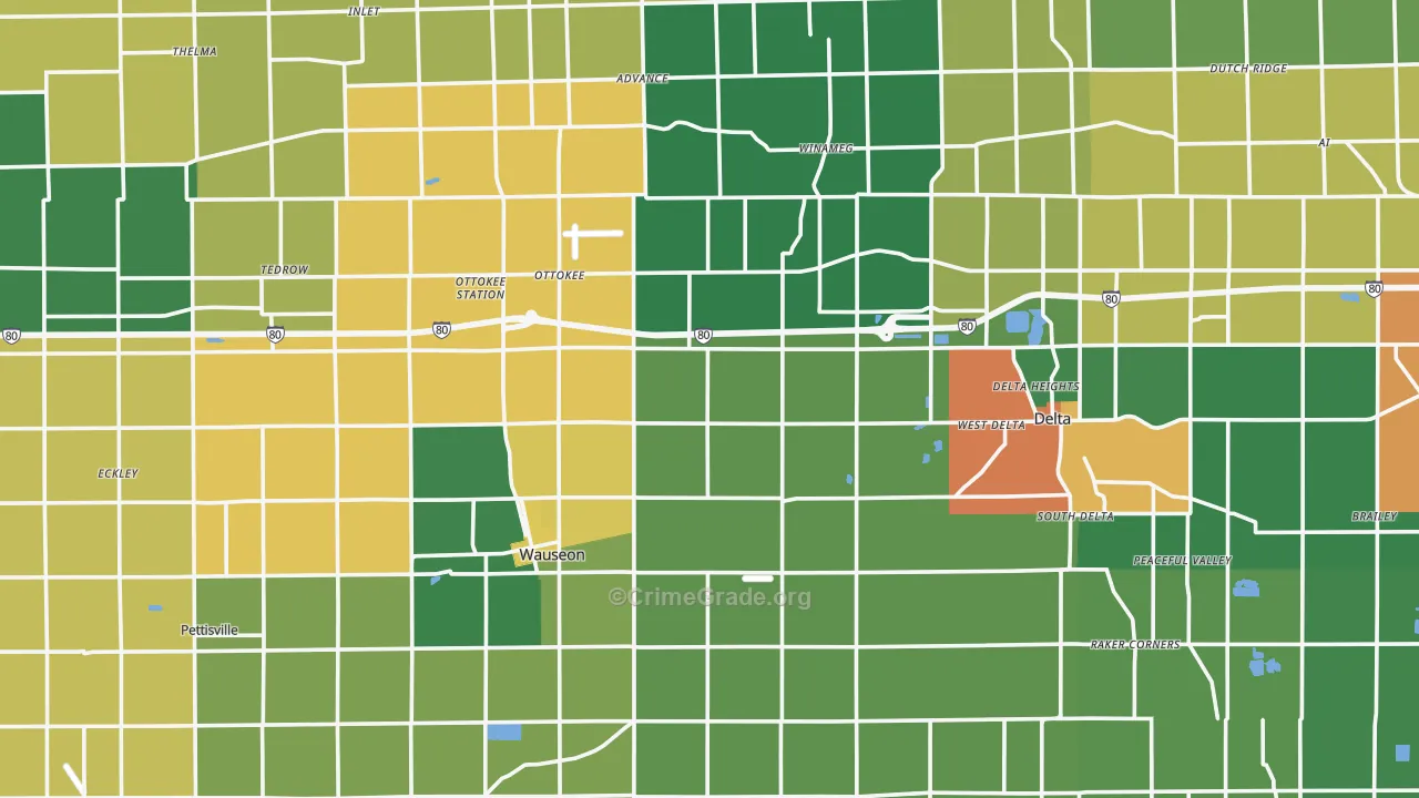 Fulton County, OH Map of Assault Rates