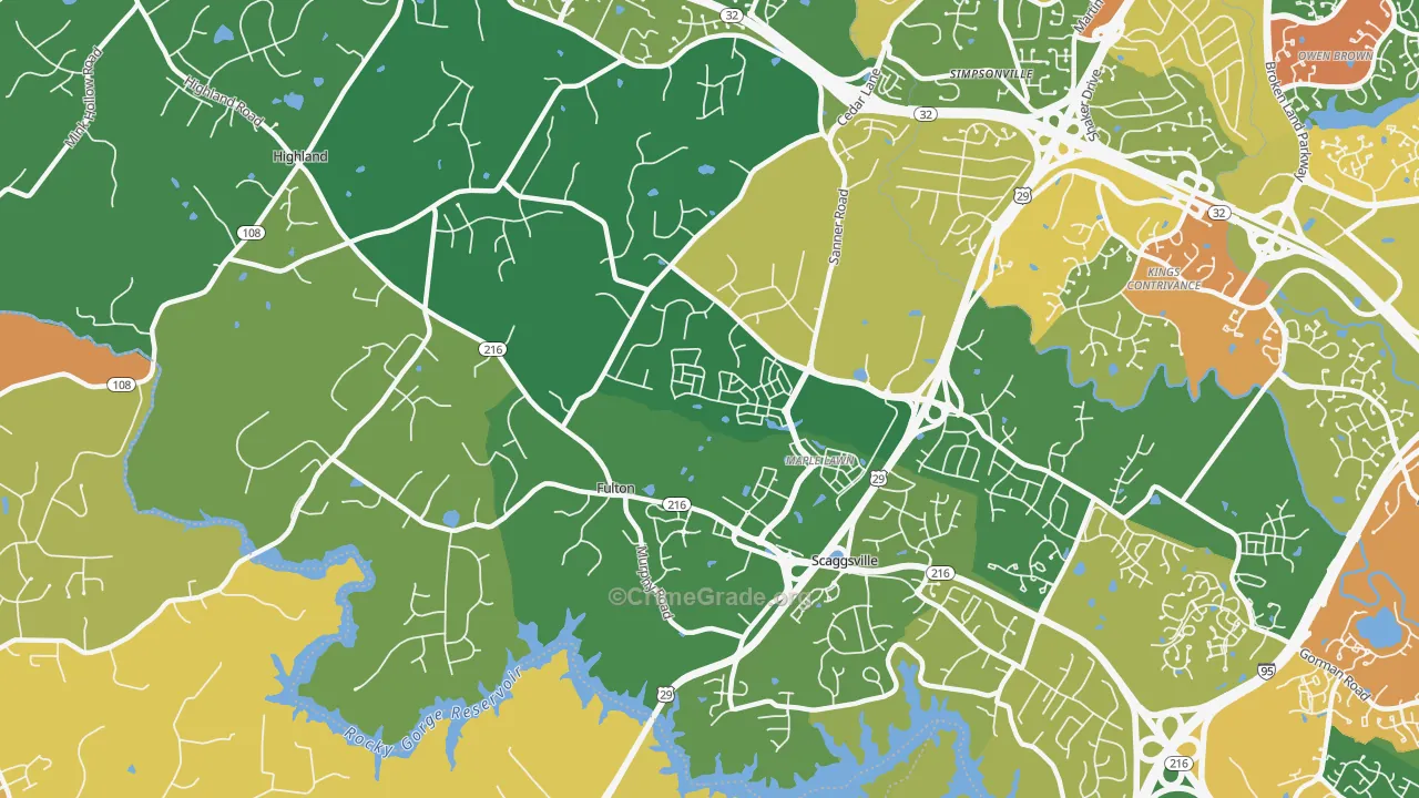 Fulton, MD Map of Assault Rates