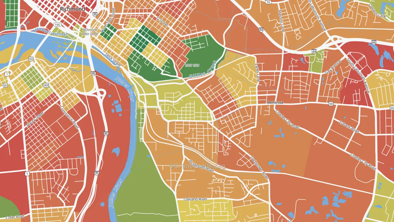 Fulton, Montrose Heights, VA Map of Assault Rates