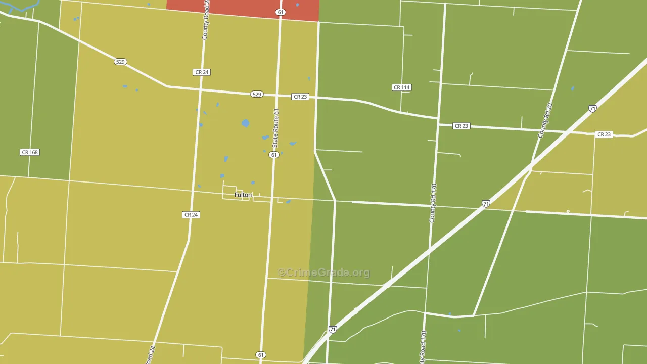 Fulton, OH Map of Assault Rates
