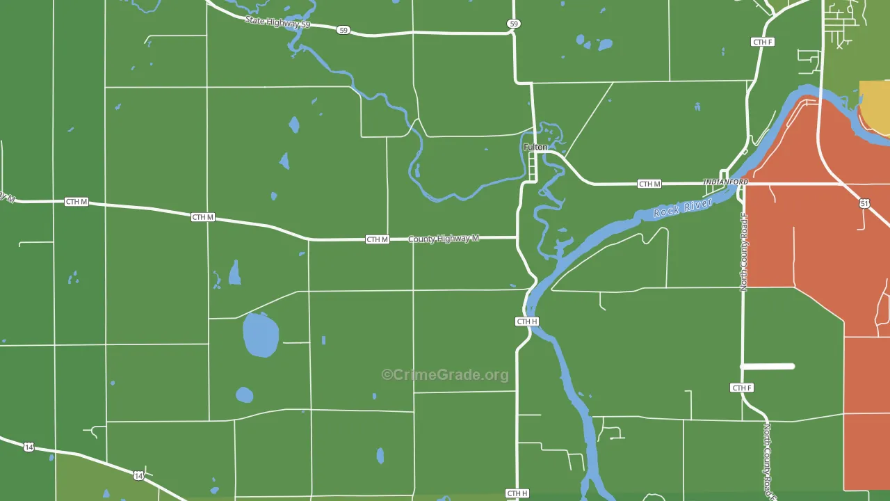 Fulton, WI Map of Assault Rates