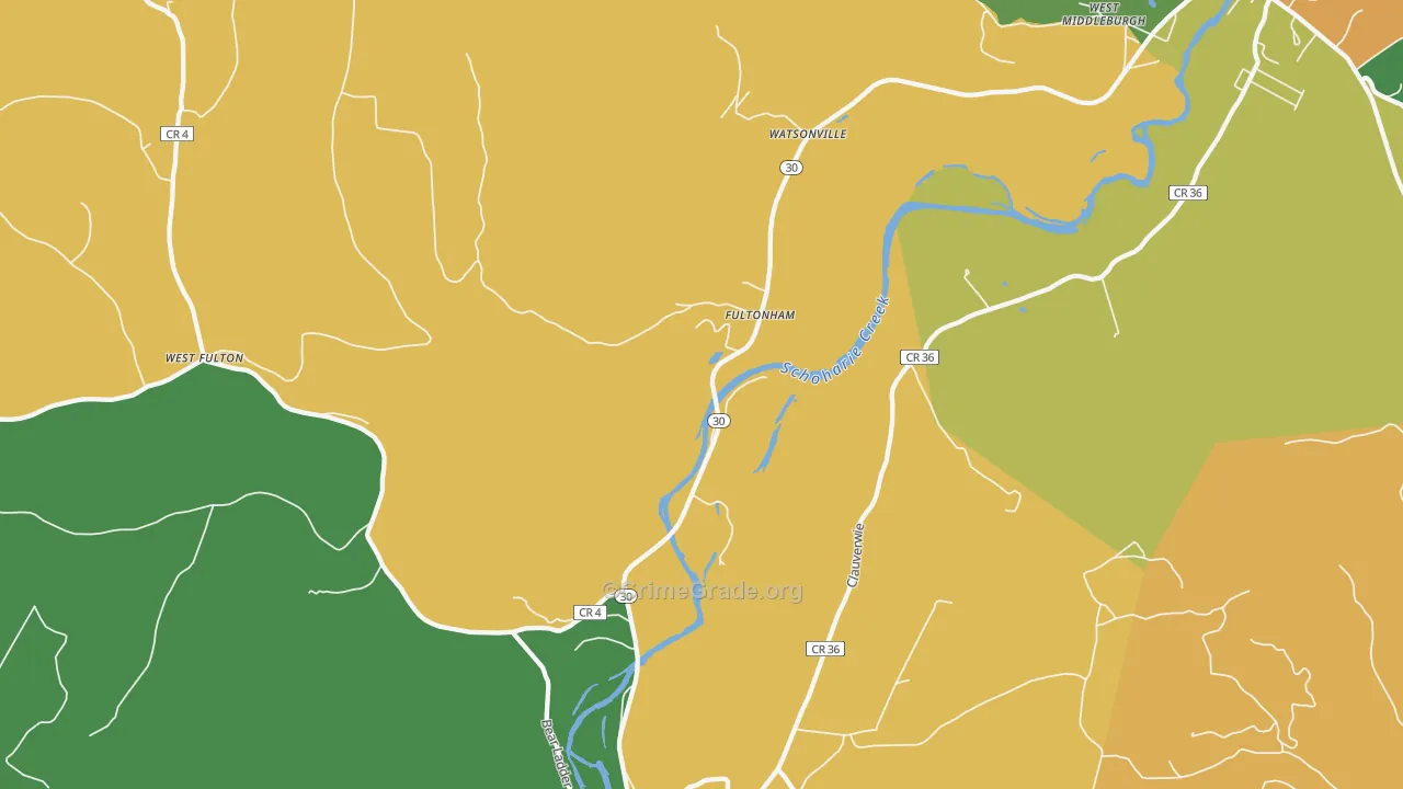 Fultonham, NY Map of Assault Rates