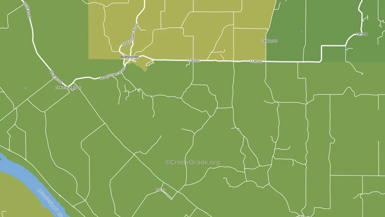 Fults, IL Map of Assault Rates