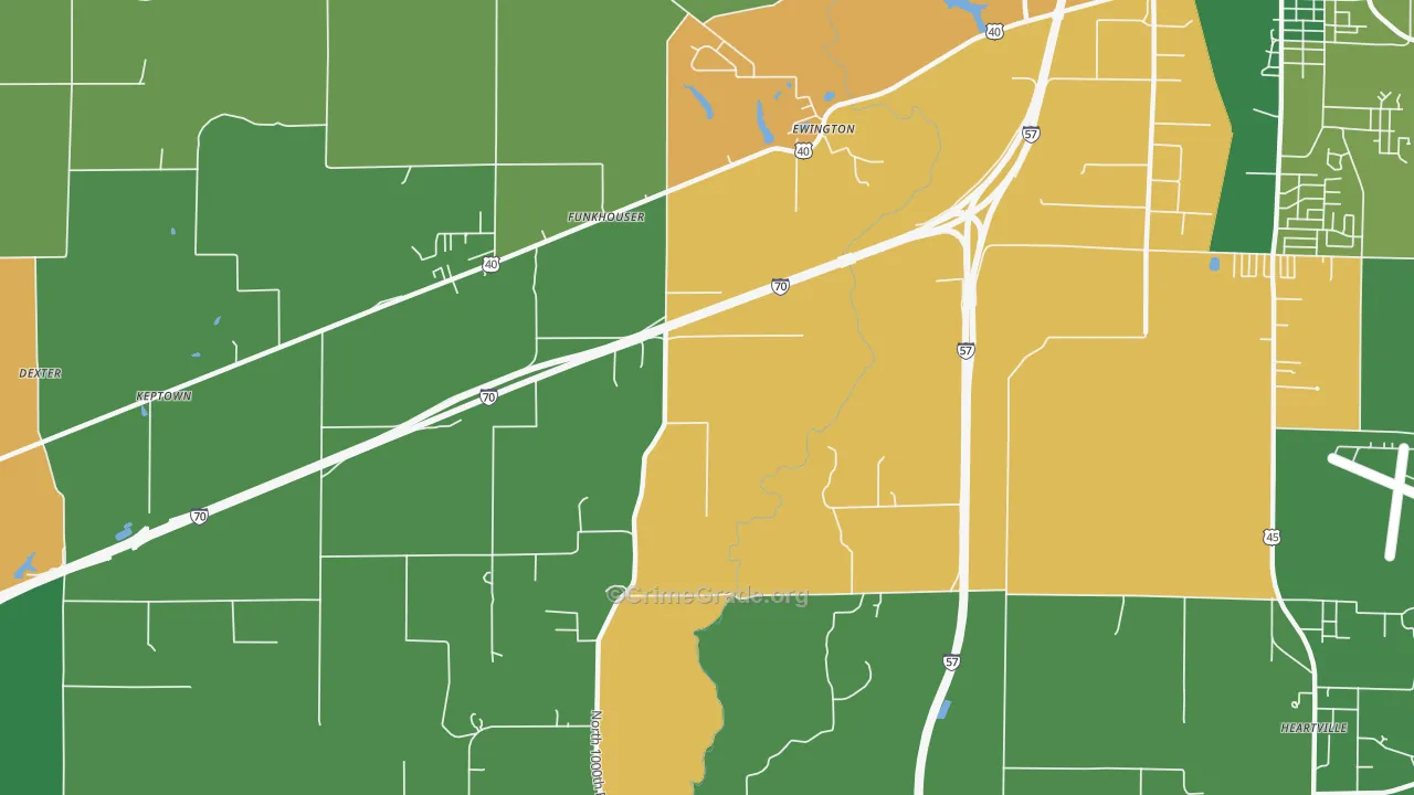 Funkhouser, IL Map of Assault Rates