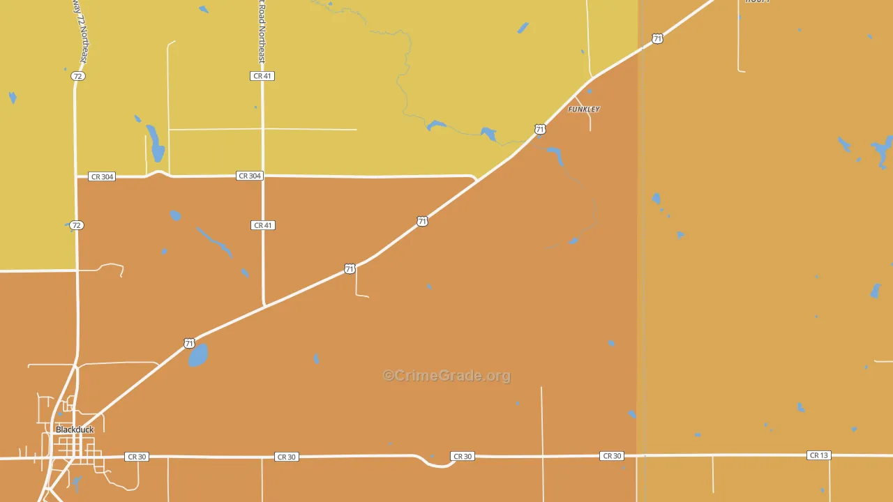 Funkley, MN Map of Assault Rates