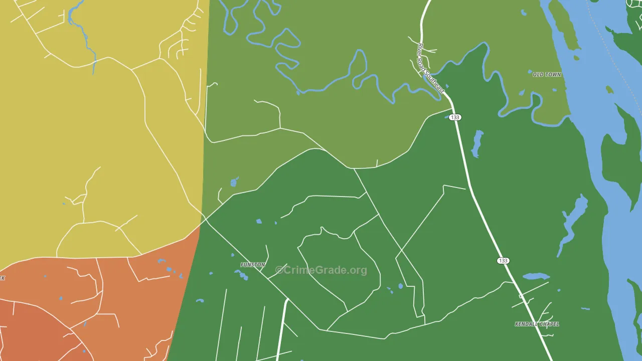 Funston, NC Map of Assault Rates