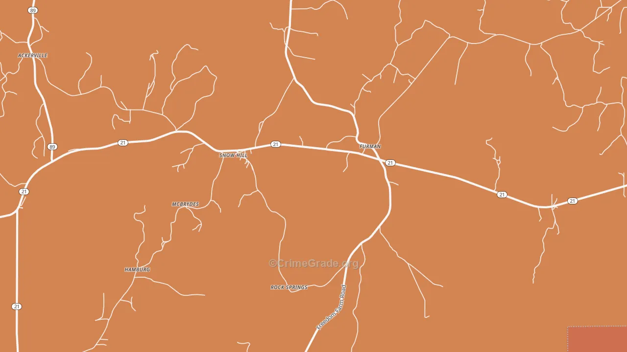 Furman, AL Map of Assault Rates