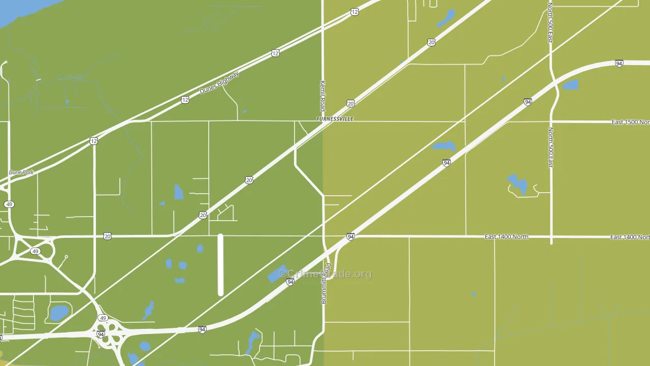 Furnessville, IN Map of Assault Rates