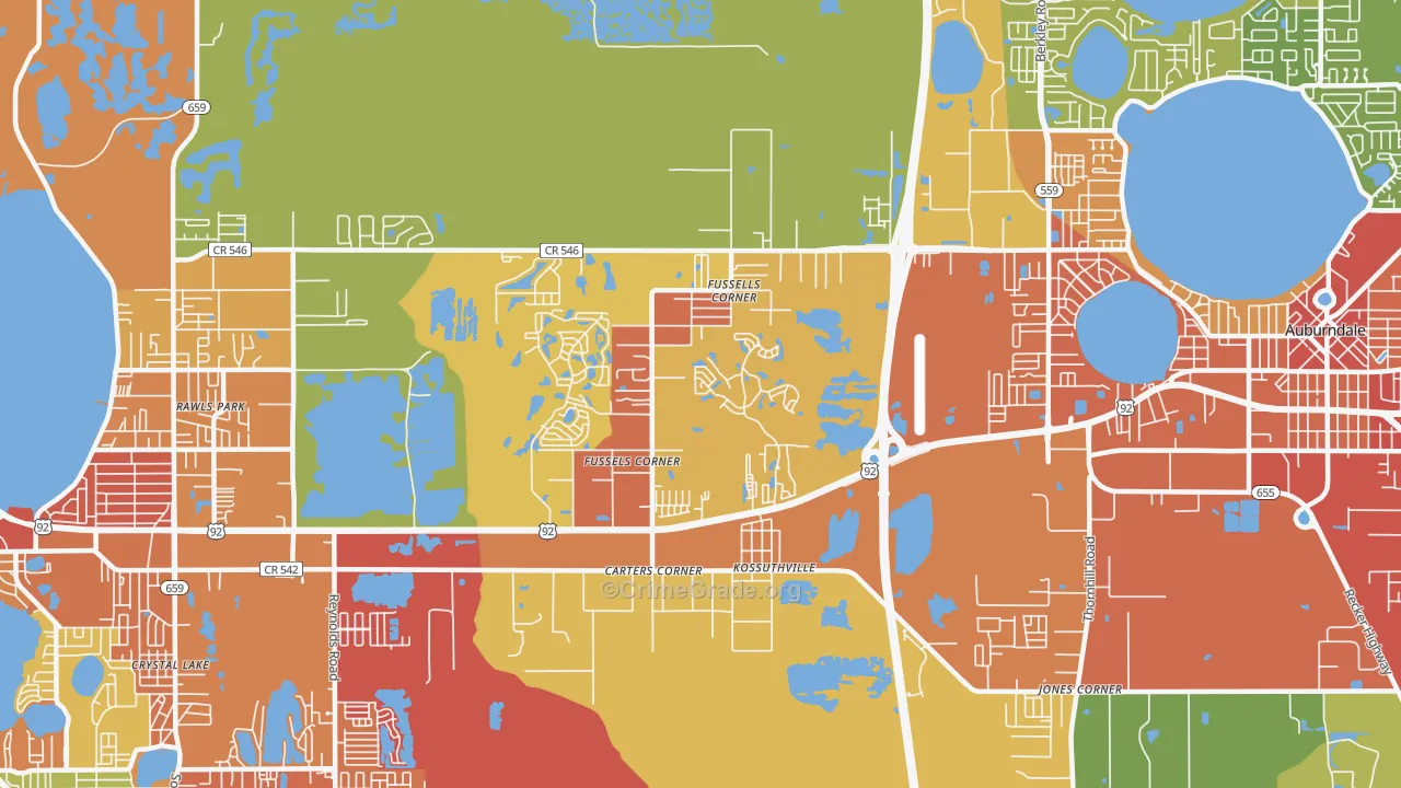Fussels Corner, FL Map of Assault Rates