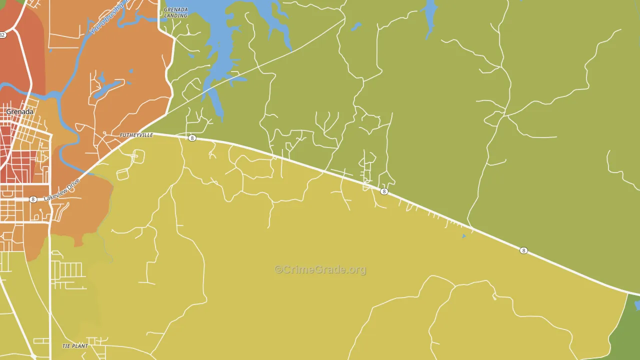 Futheyville, MS Map of Assault Rates