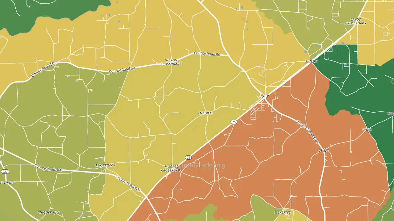 Fyffe, AL Map of Assault Rates