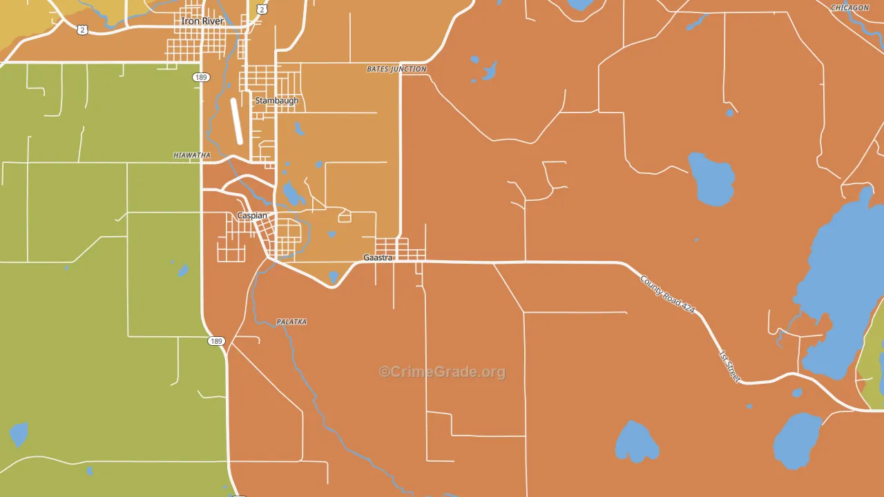 Gaastra, MI Map of Assault Rates