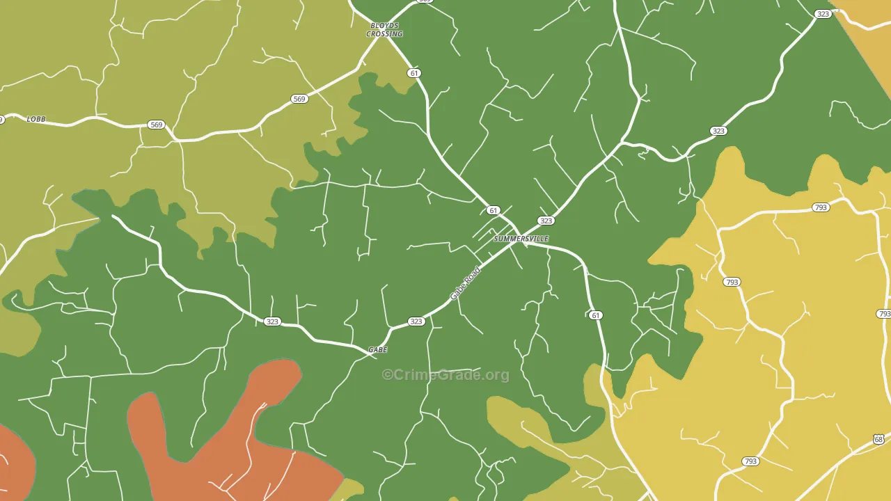 Gabe, KY Map of Assault Rates