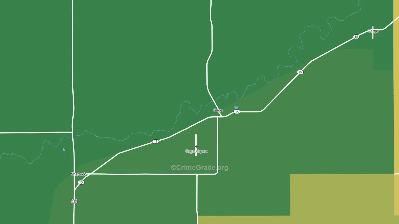 Gage, OK Map of Assault Rates