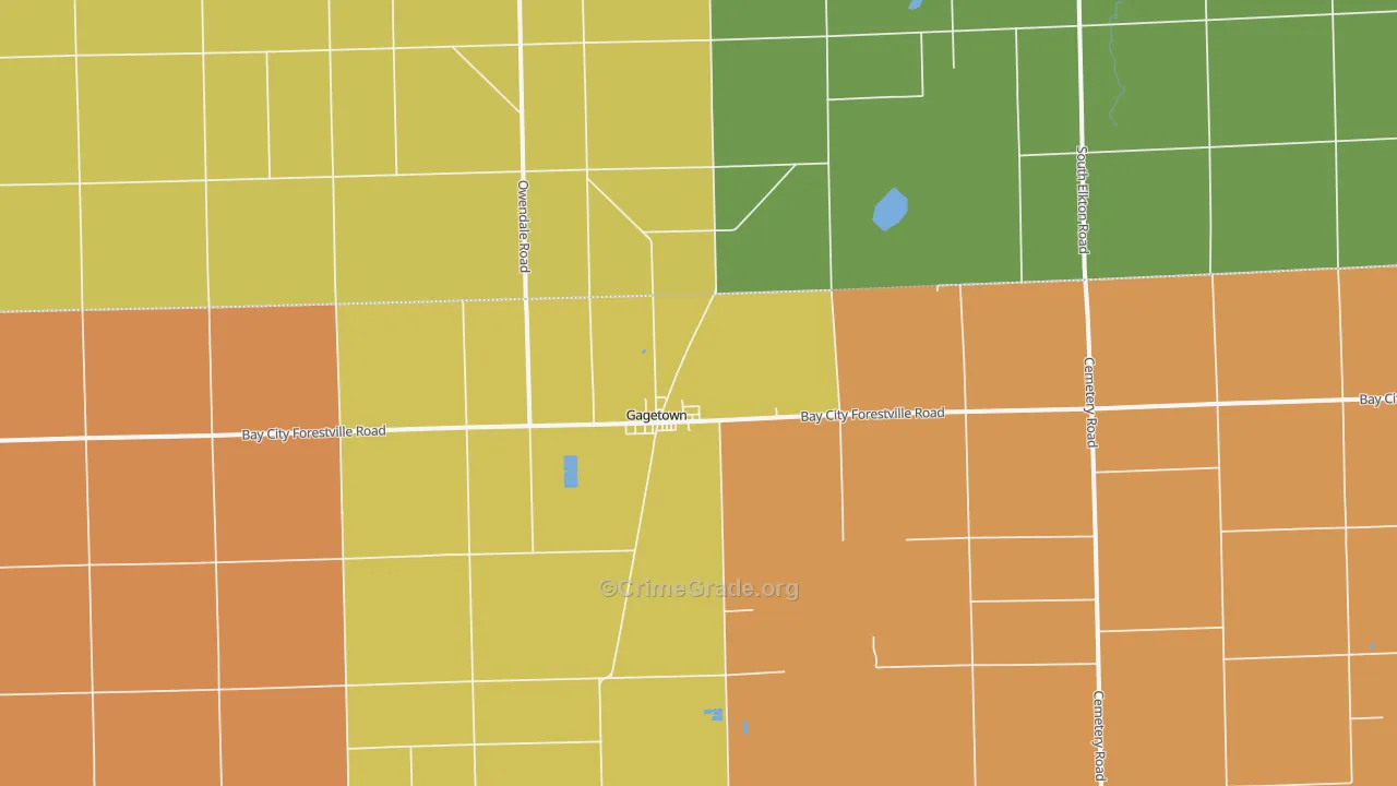 Gagetown, MI Map of Assault Rates
