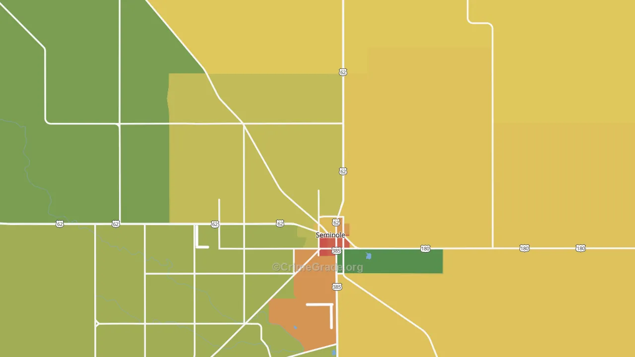 Gaines County, TX Map of Assault Rates