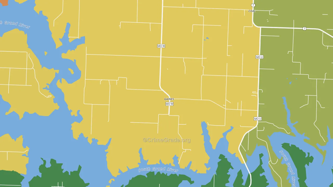 Gaines, MO Map of Assault Rates