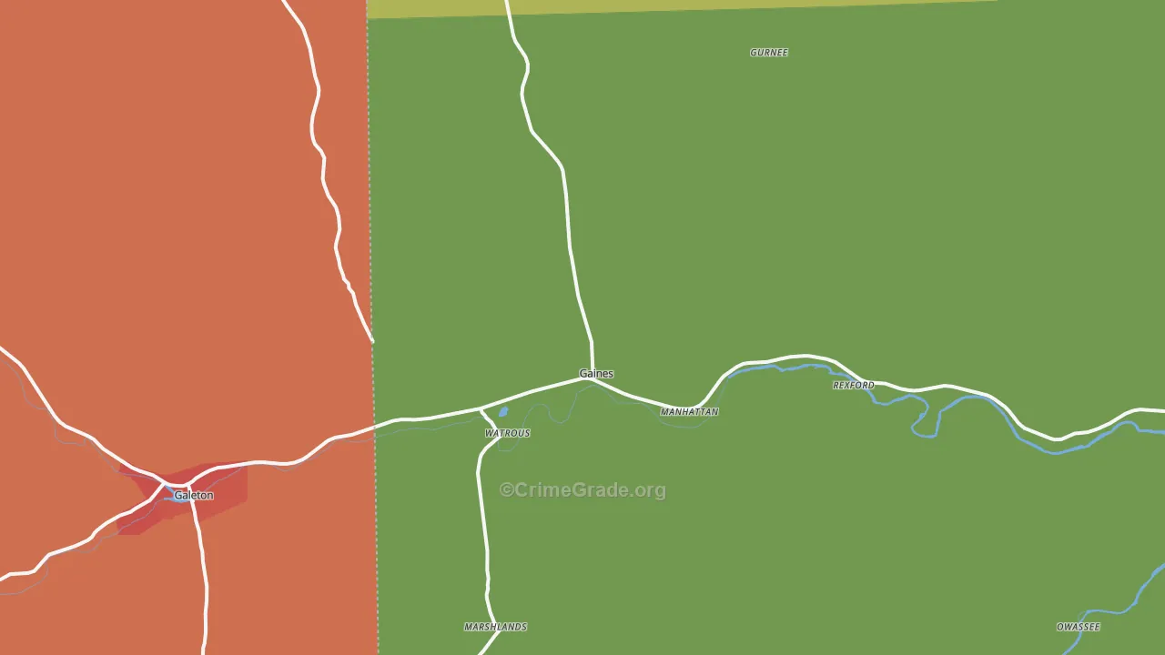 Gaines, PA Map of Assault Rates