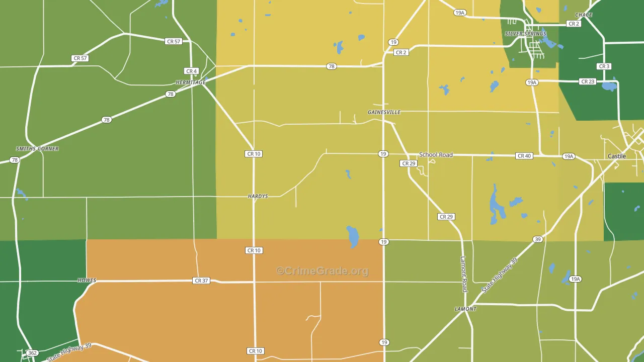 Gainesville, NY Map of Assault Rates