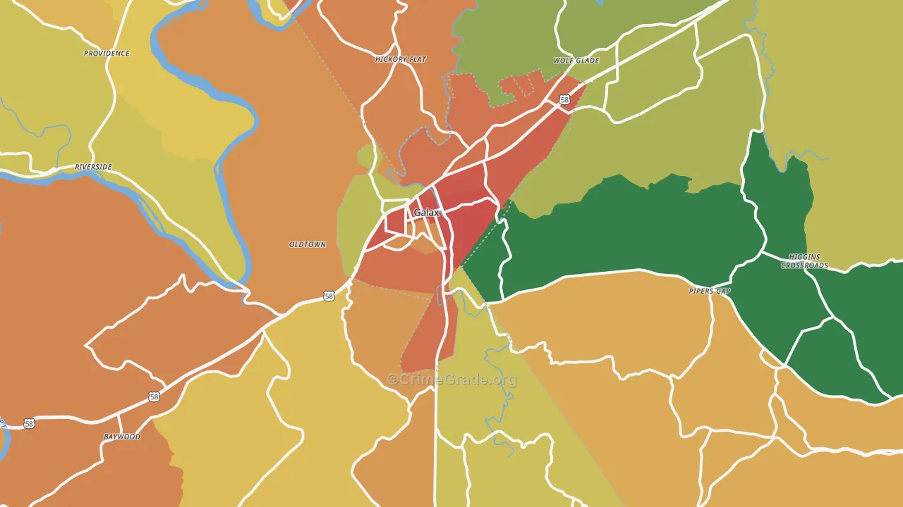Galax, VA Map of Assault Rates