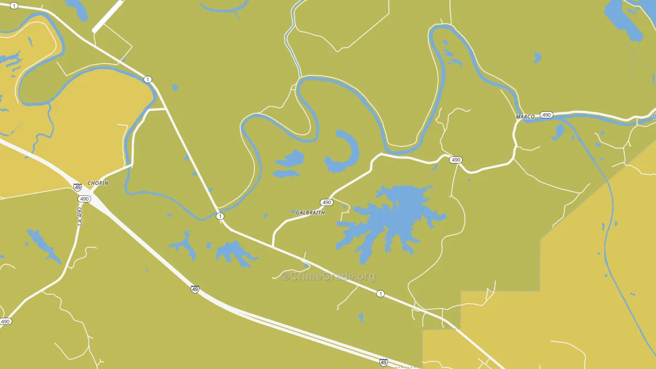 Galbraith, LA Map of Assault Rates