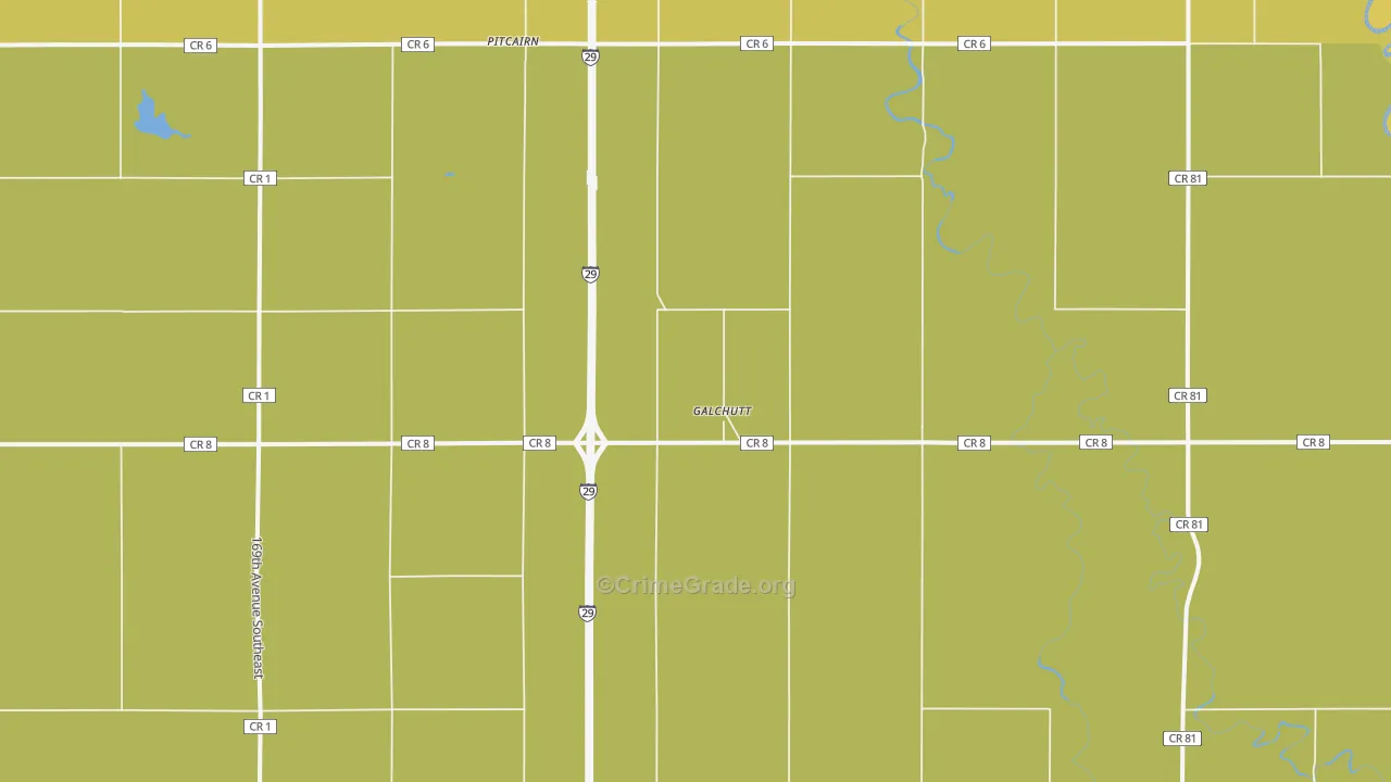 Galchutt, ND Map of Assault Rates