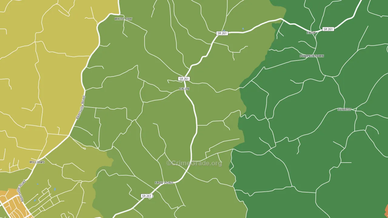 Galen, TN Map of Assault Rates