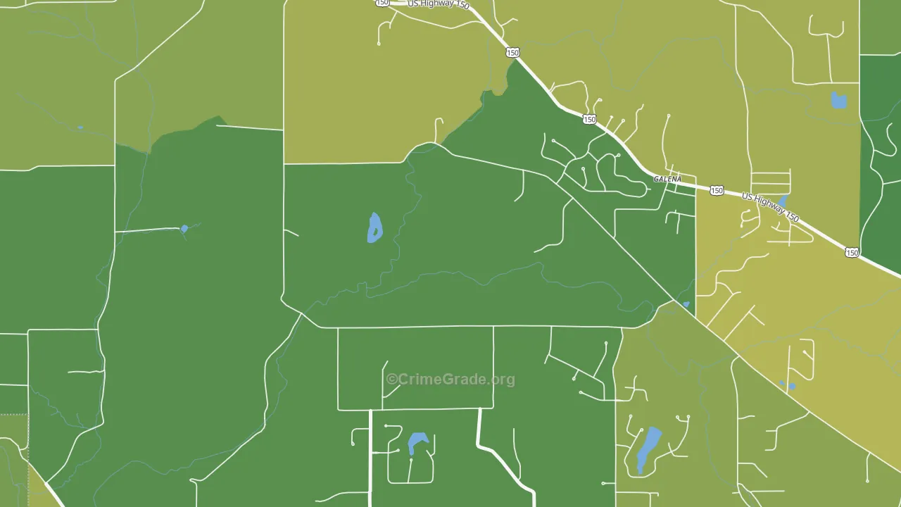 Galena, IN Map of Assault Rates