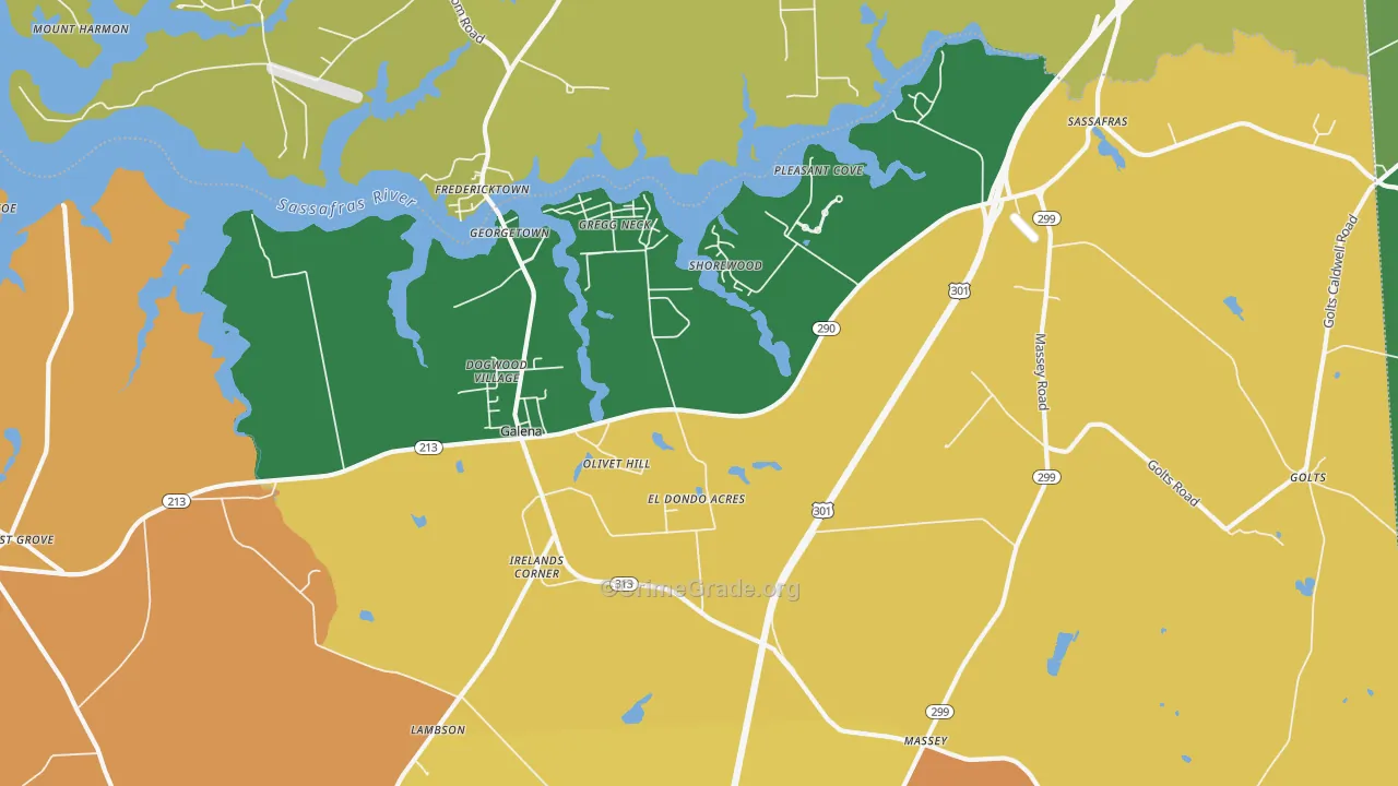 Galena, MD Map of Assault Rates