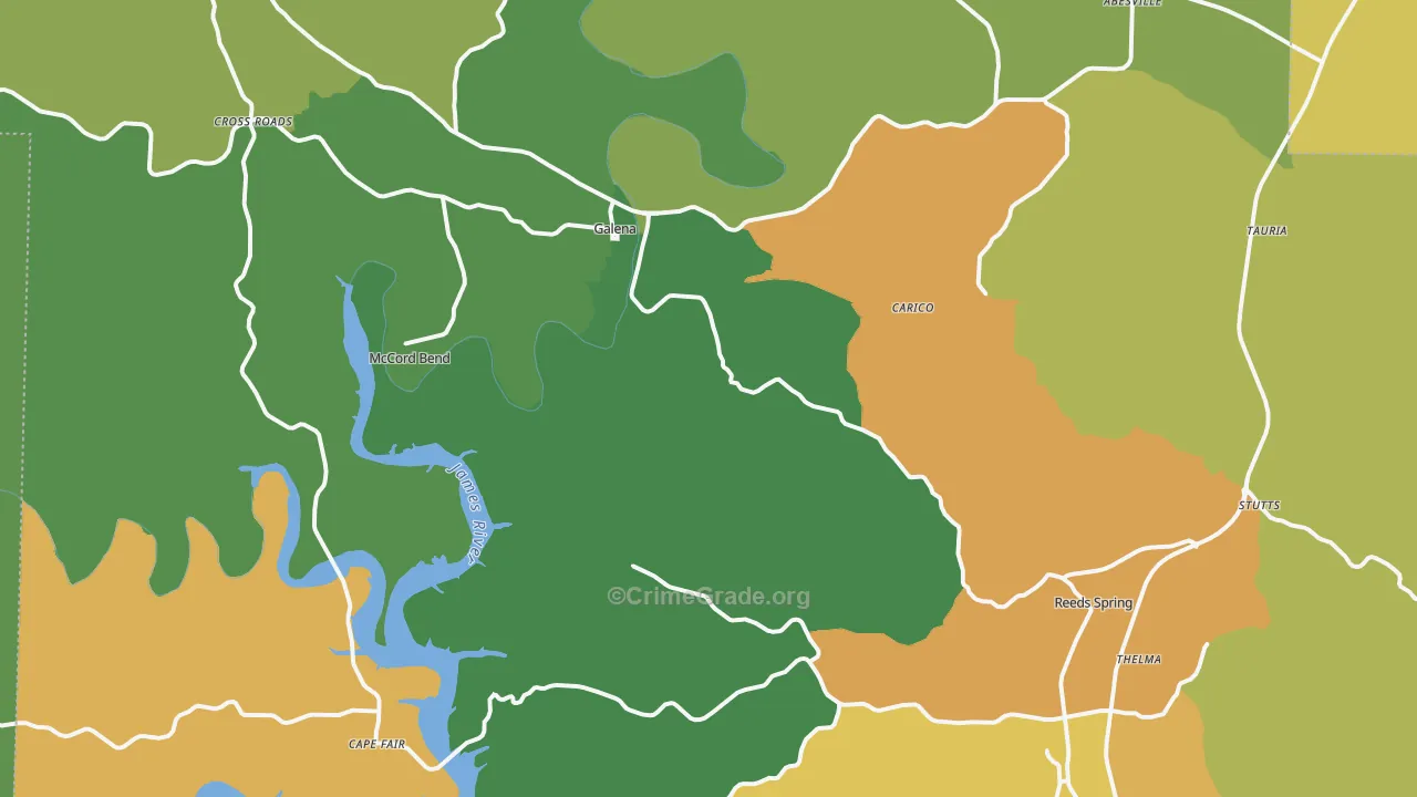 Galena, MO Map of Assault Rates