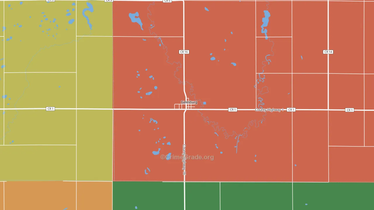 Galesburg, ND Map of Assault Rates