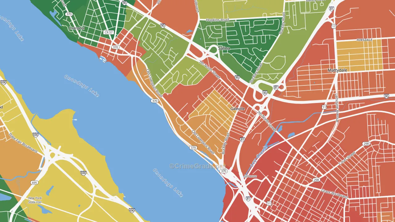 Galeville, Liverpool, NY Map of Assault Rates