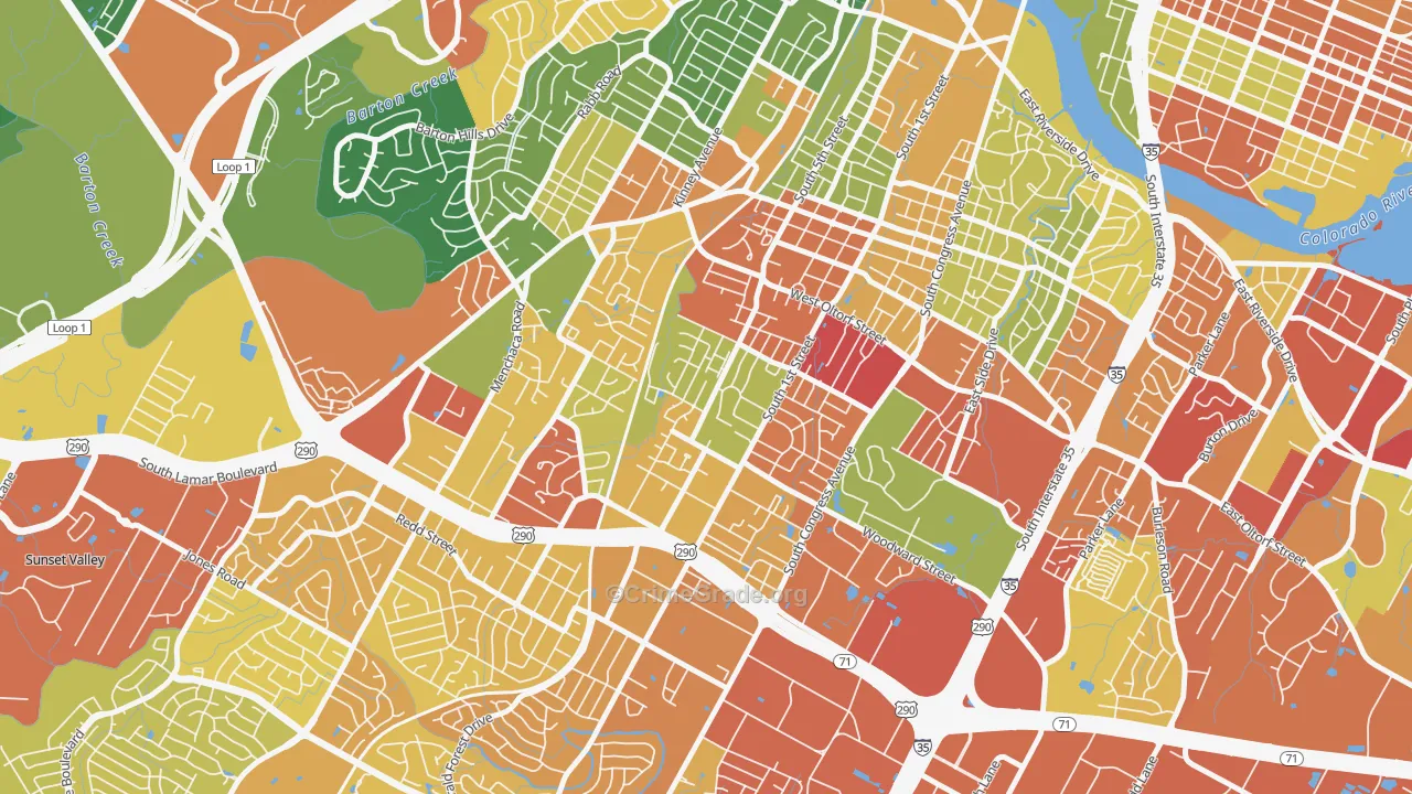 Galindo, Austin, TX Map of Assault Rates