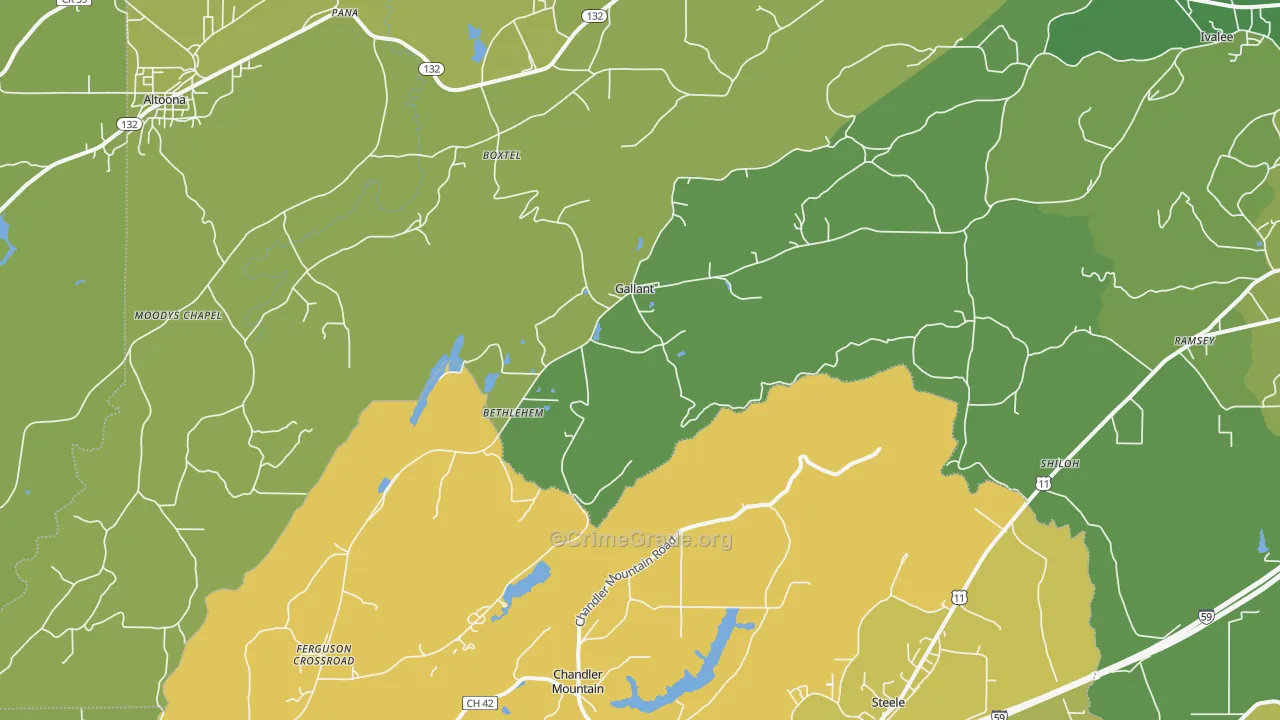 Gallant, AL Map of Assault Rates