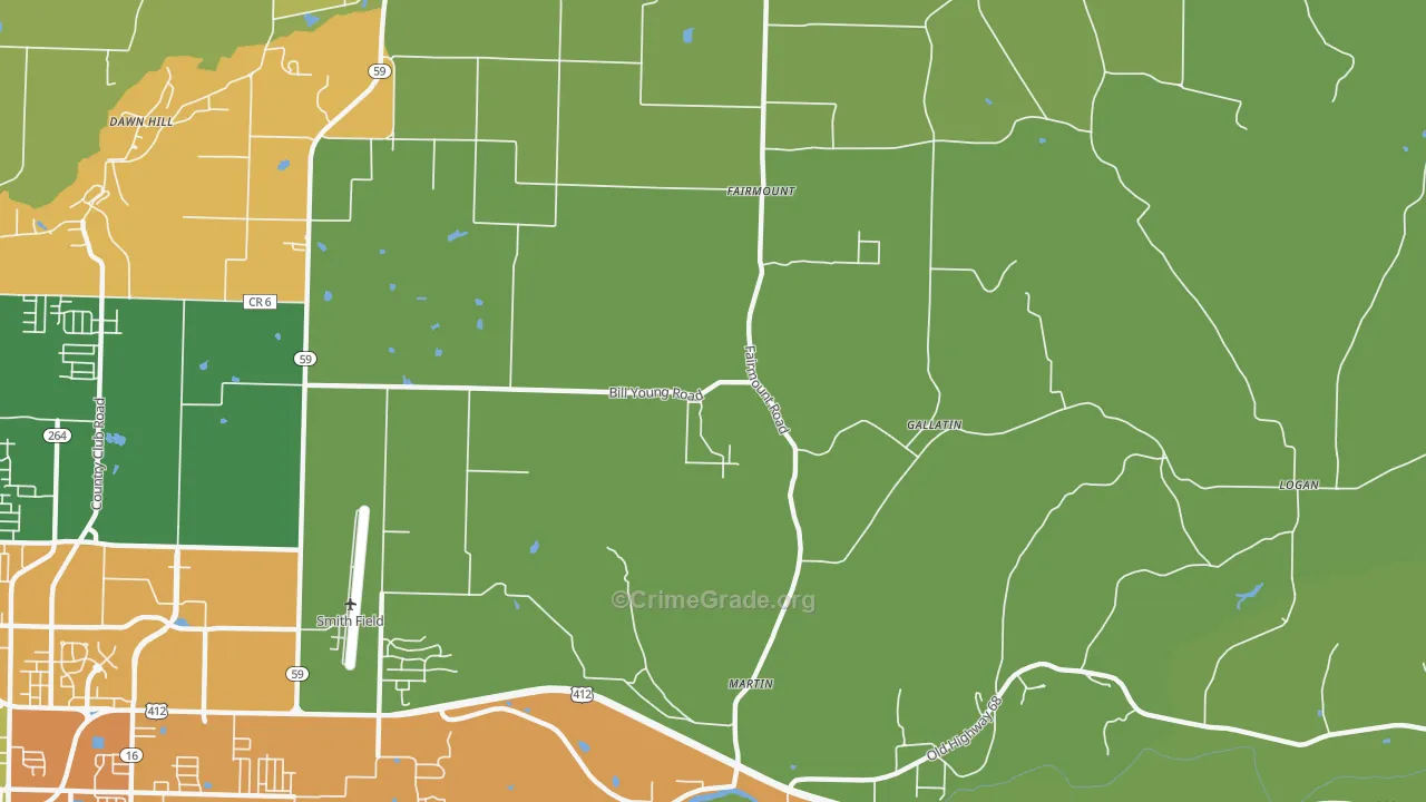 Gallatin, AR Map of Assault Rates