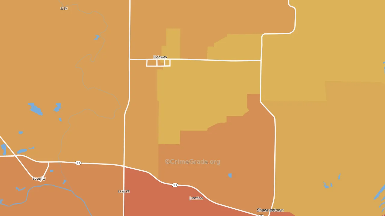 Gallatin County, IL Map of Assault Rates