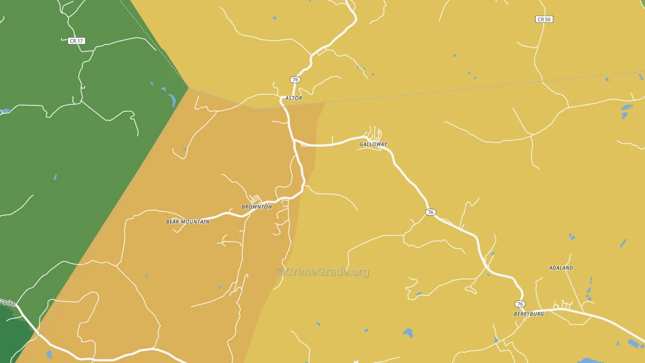 Galloway, WV Map of Assault Rates