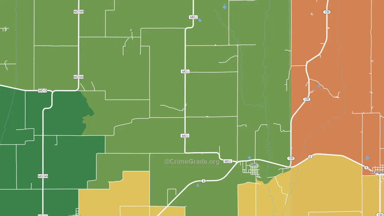 Galt, MO Map of Assault Rates