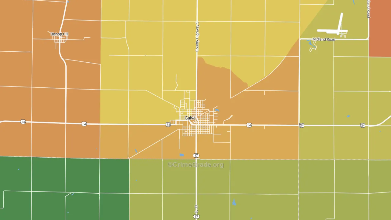 Galva, IL Map of Assault Rates