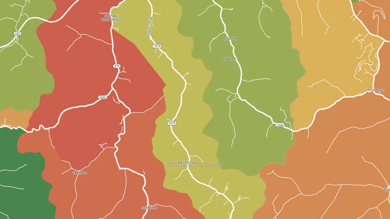 Galveston, KY Map of Assault Rates