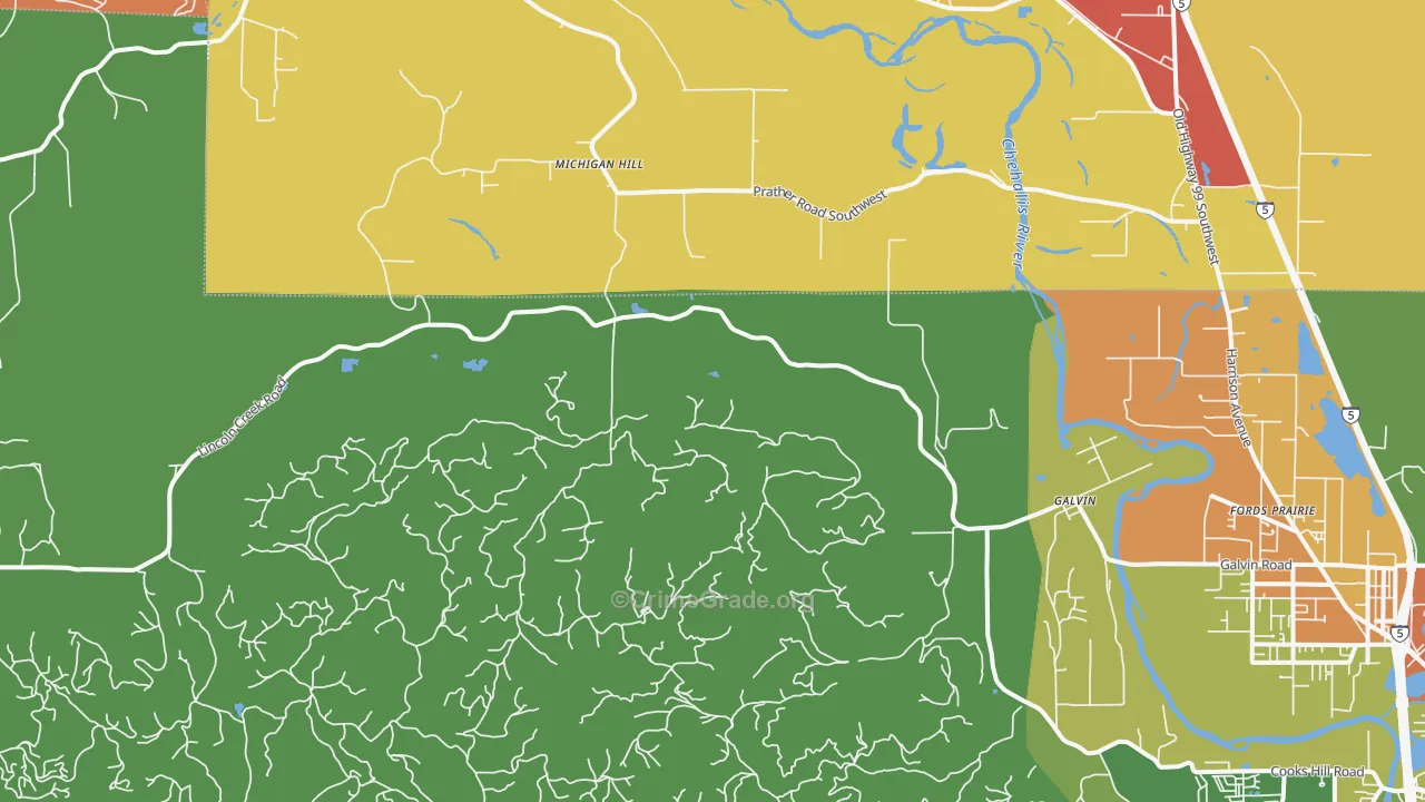 Galvin, WA Map of Assault Rates